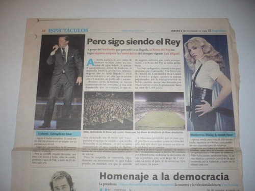 Madonna. Nota Color. Clipping #015 Luis Miguel