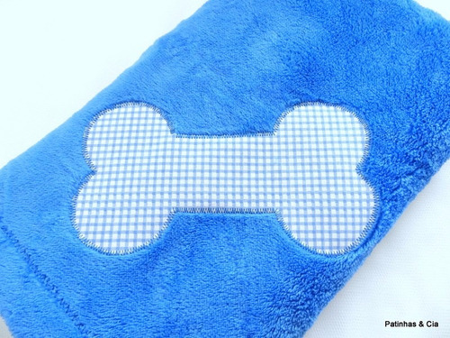 Cobertor Pet Microfibra Com Ossinho Bordado 1m X 90cm