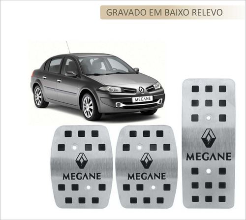 Pedaleira Aço Inox Premium Renault Megane Manual