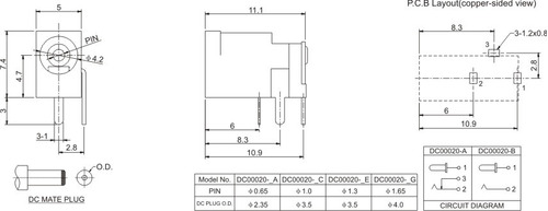 100 Pzs Conector Hembra Power Jack Pcb Para Adaptador Ac-dc