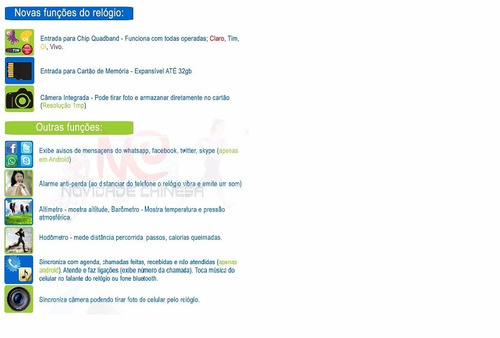 Relogios Cel Bluetooth Android Sd Chip Frete Gratis