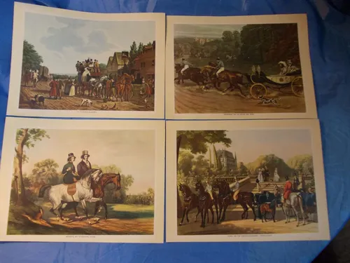 4 Serigrafías Imagenes Vida Cotidiana Victoriana (Usado)