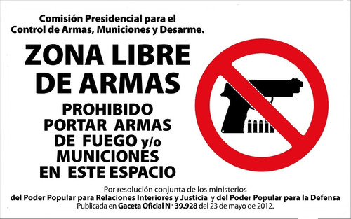 Avisos De Seguridad Prohibido Uso O Porte De Armas De Fuego.