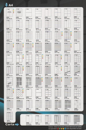 Etiquetas Autoadhesivas A4 X100 4004 3 Etiquetas Por Hoja