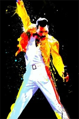 Freddie Mercury - Queen - Colorido - Poster Lámina 45x30 Cm.