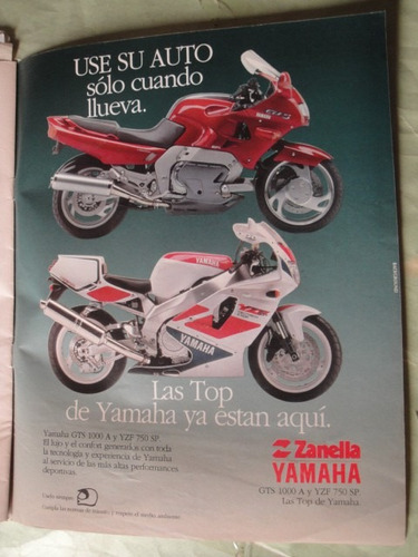 Publicidad Moto Yamaha Gts 1000 A - Yzf 750 Sp