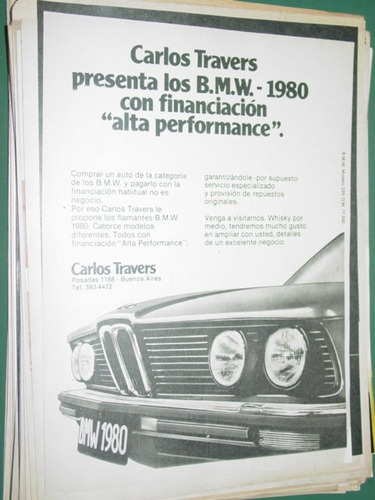 Publicidad Automoviles Bmw Carlos Travers Buenos Aires