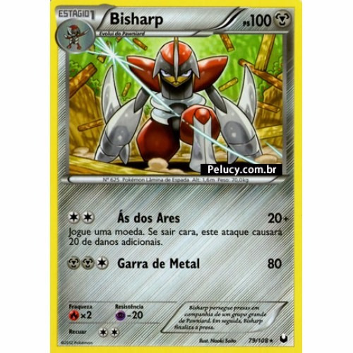Bisharp - Pokémon Metal Raro - 79/108 - Pokemon Card Game
