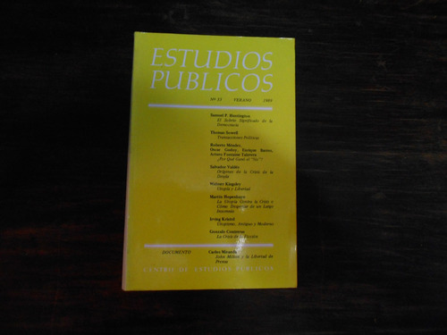 Estudios Públicos. N° 33. Verano De 1989.