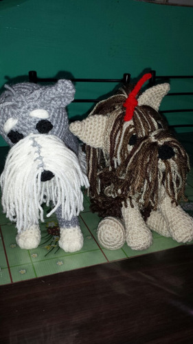Perros Yorkshire, Schnauser.en Crochet.peluche.amigurumi