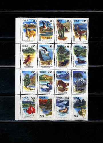 Sellos Postales De Chile. Parques Nacionales De Chile.