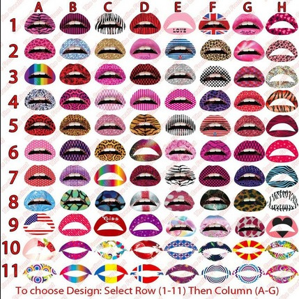 3 Lamina Labial Tattoo Rumba Cotillon Fiesta Hora Loca