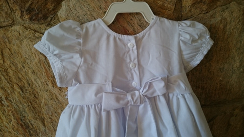 Imagem 4 de 6 de Vestido Bebê Festa Batizado Bordado Pérolas Tam P,m,g