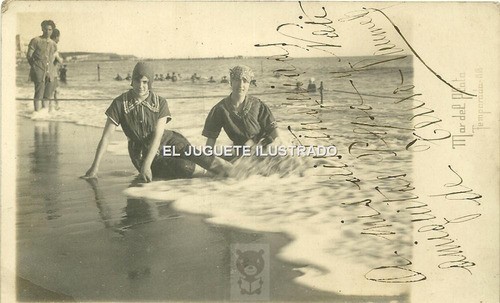 Fp41 Foto Postal Mar Del Plata 1918 Antigua Playa