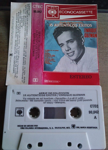 Enrique Guzman 15 Autenicos Exitos Cassette Rarisimo 1983