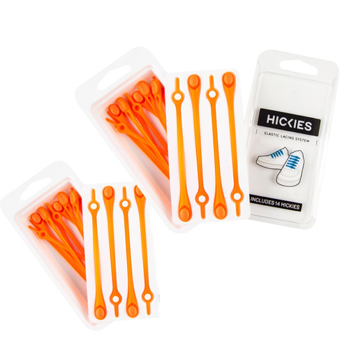 Cordones Elásticos Hickies Para Zapatillas Naranja Pack X2