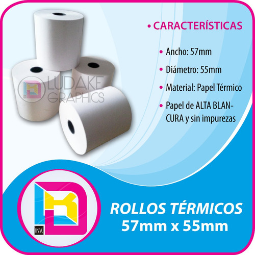 Rollos Termicos 57x55mm | Maquinas Registradoras Aclas