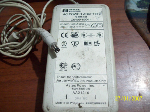 Adaptacargador Hp (18v/1.1amp)