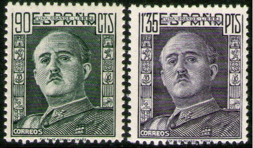 España Serie X 2 Sellos Mint Gral. Francisco Franco 1949-54