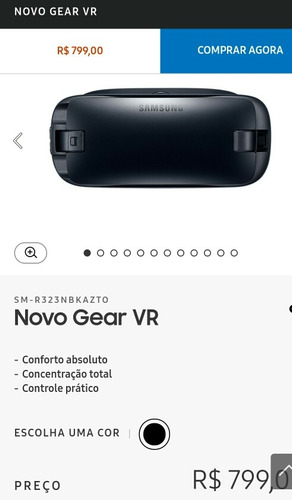 Óculos De Realidade Virtual - Novo Samsung Gear Vr