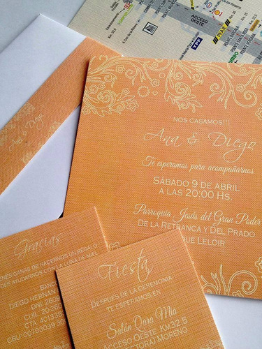 Invitaciones Tarjetas Participaciones Casamiento X10