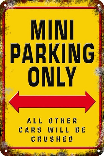 Carteles Antiguos Chapa 60x40 Parking Only Mini Cooper Pa-65