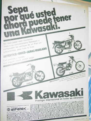 Publicidad Motocicletas Kawasaki Sepa Porque Puede Tener Una