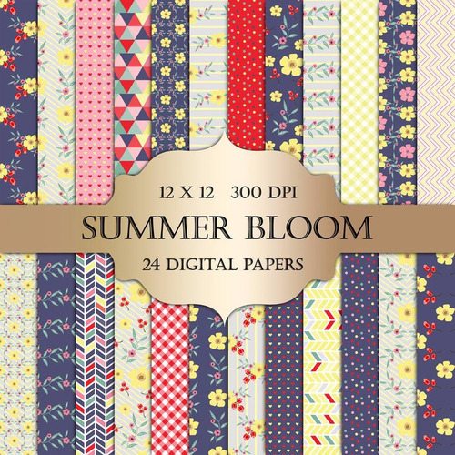 Kit De Papel Digital Verano Flores Summer Bloom