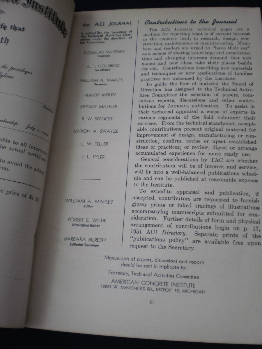 Journal Of The American Concrete Institute Vol 24 Feb 1953 | Mercado Libre