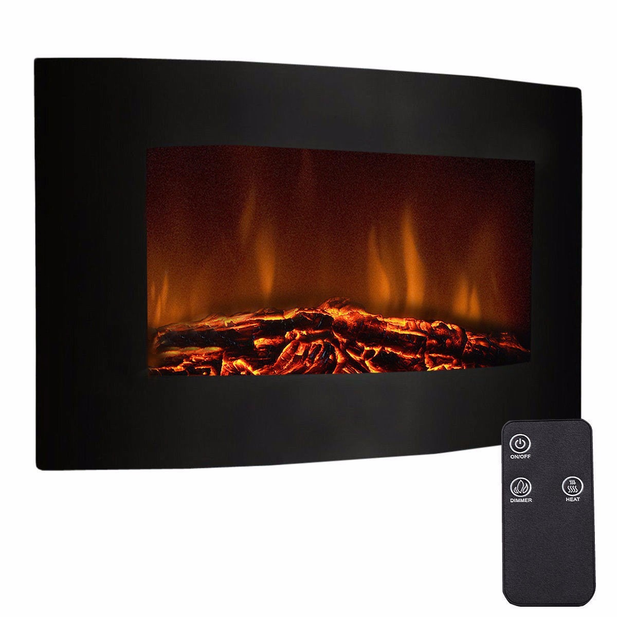 Chimenea Electrica De Pared Curva 36 Y Control Remoto 1500w | Mercado Libre