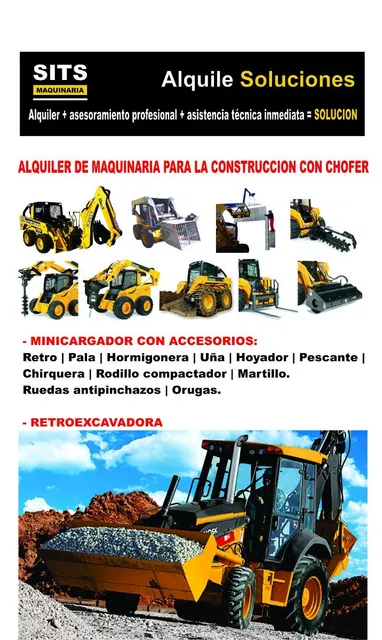 Alquiler Maquinaria Minicargador Bobcat Retroexcavadora
