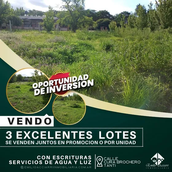 Oportunidad De Inversión Vendo Lotes En Tanti,  B°san Miguel