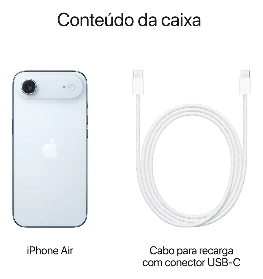Imagem adicional 6 do item Apple iPhone Air A3260 eSIM 512GB 12GB RAM de 6.5" 48MP 18MP - Sky Blue