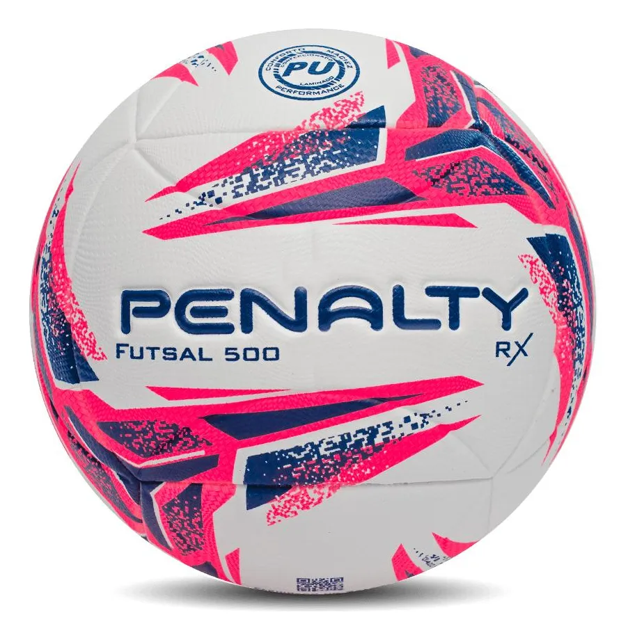 Bola De Futsal Rx 500 Xxiii Cor Branco Rosa E Azul Penalty