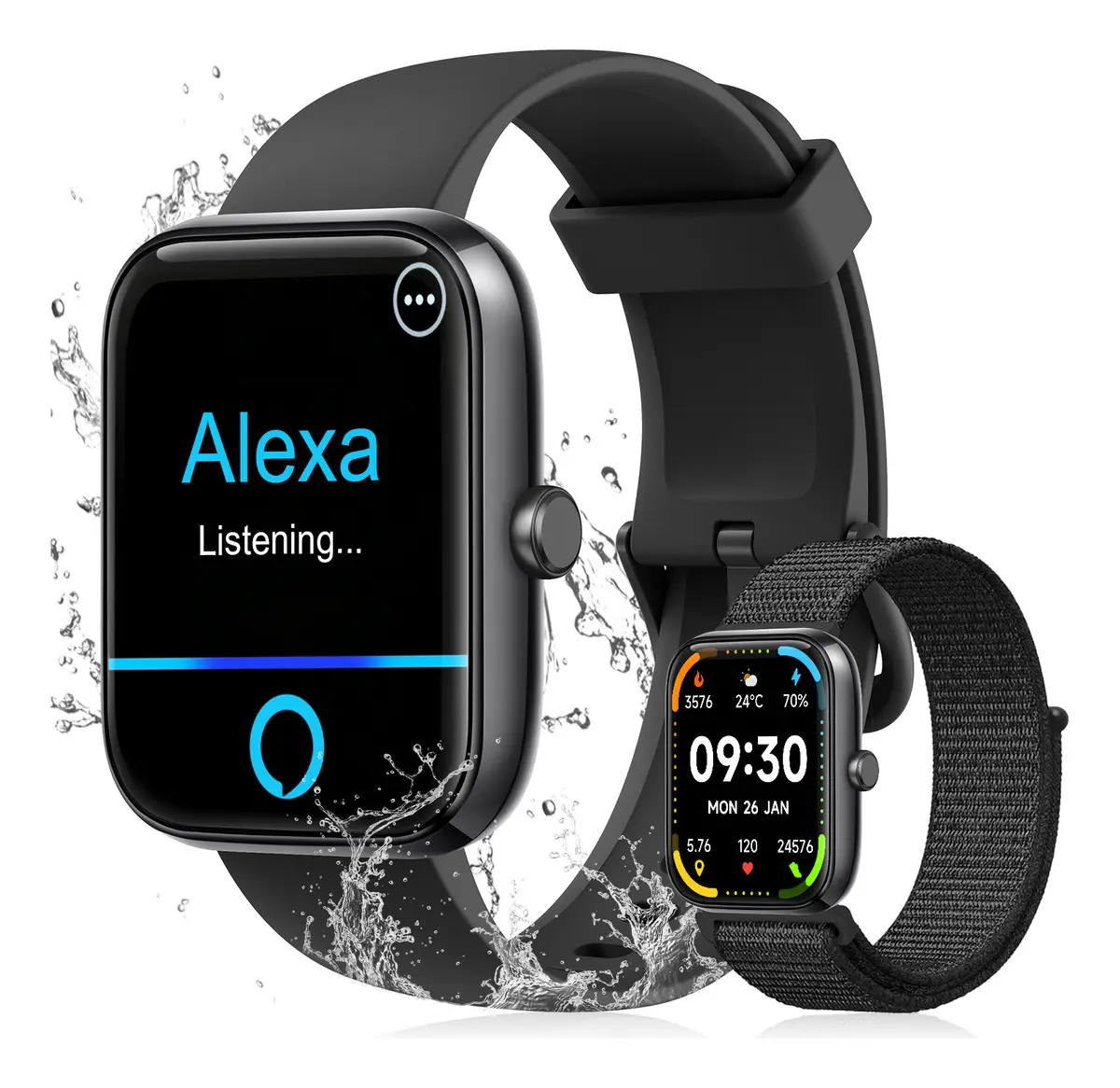 Smartwatch Novante — monitor cardíaco, SpO2, bluetooth