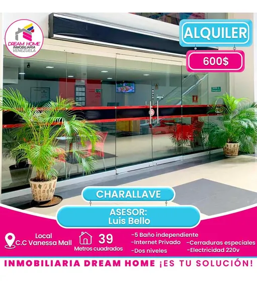 Local Comercial En Alquiler C.c Vanessa Mall-charallave