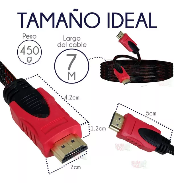 GIO - Cable HDMI Full HD 1080p, reforzado, color negro, Ideal para