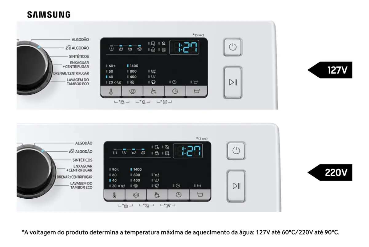 Lavadora Inverter Samsung Porta Black Ww11t 11kg Cor Branco - Imagem 2