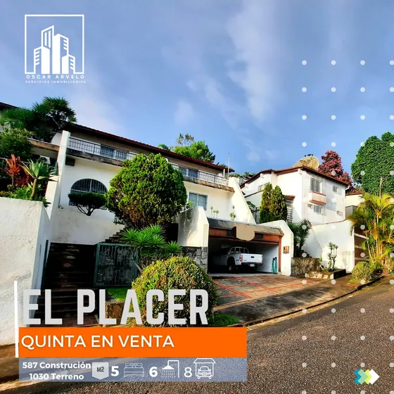 Vendo Casa En El Placer. 1030 M2 De Terreno 587m2 Construccion 4h+s/5b+s/8p 