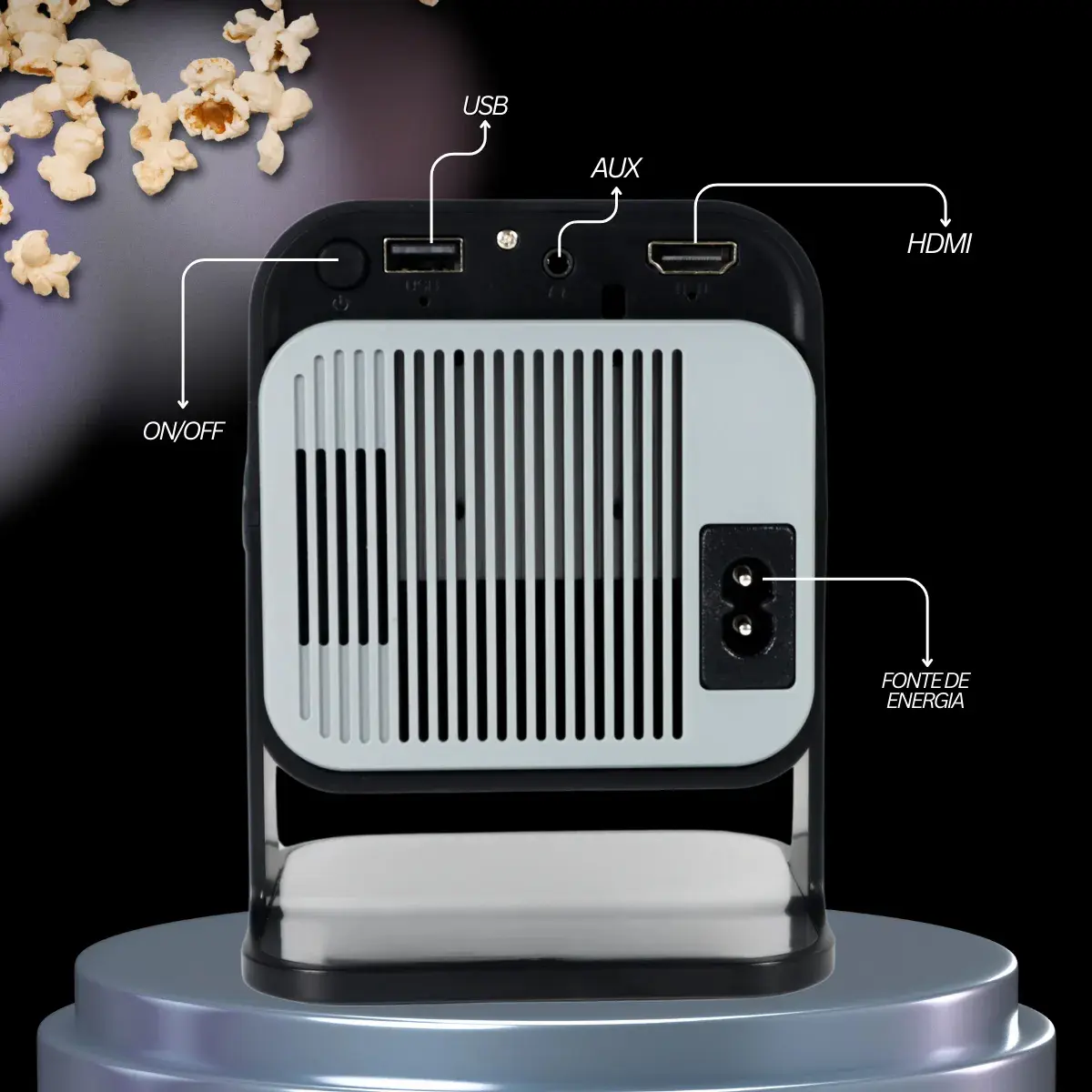 Projetor 4k Ultra Hd Hy320 Smart Wi-fi 6 Bluetooth Android Cor Preto 127/220v