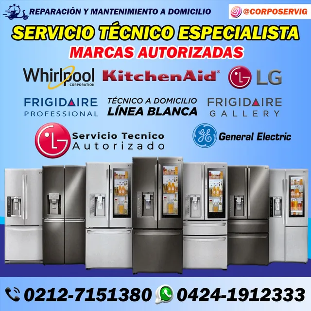 Reparación Mantenimiento Nevera Whirlpool LG Técnico Subzero