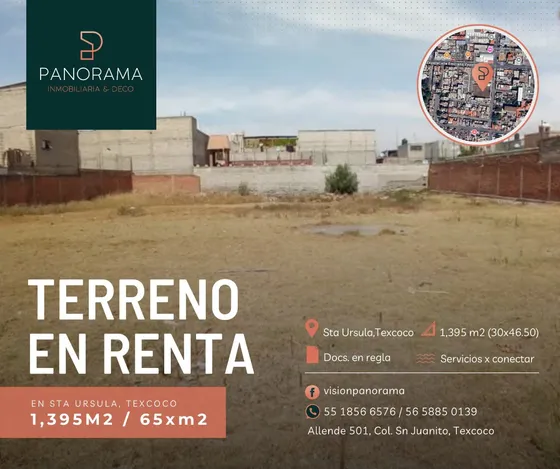 Terreno En Renta En Sta Ursula Texcoco