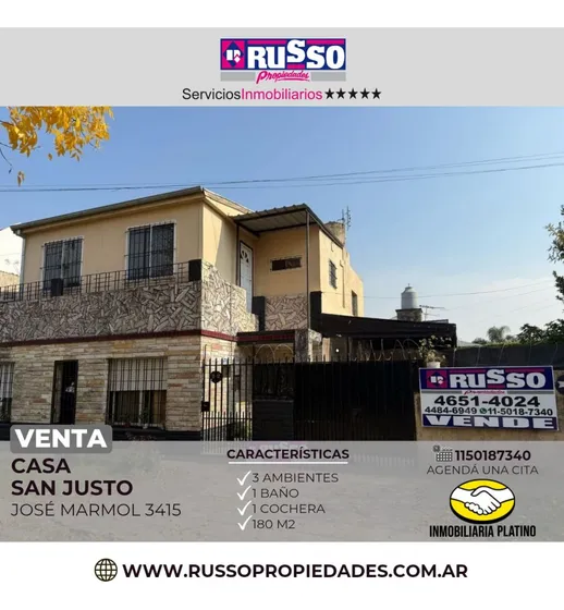 Venta Casa 3 Ambientes San Justo