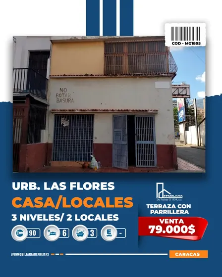 Locales Con Casas En Venta En La Urbanización Las Flores. Santa Rosalía Caracas
