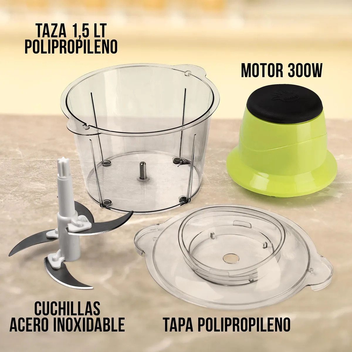 Picatodo Eléctrico Triturador Alimentos Carne Verdura Frutas Color Verde 120v