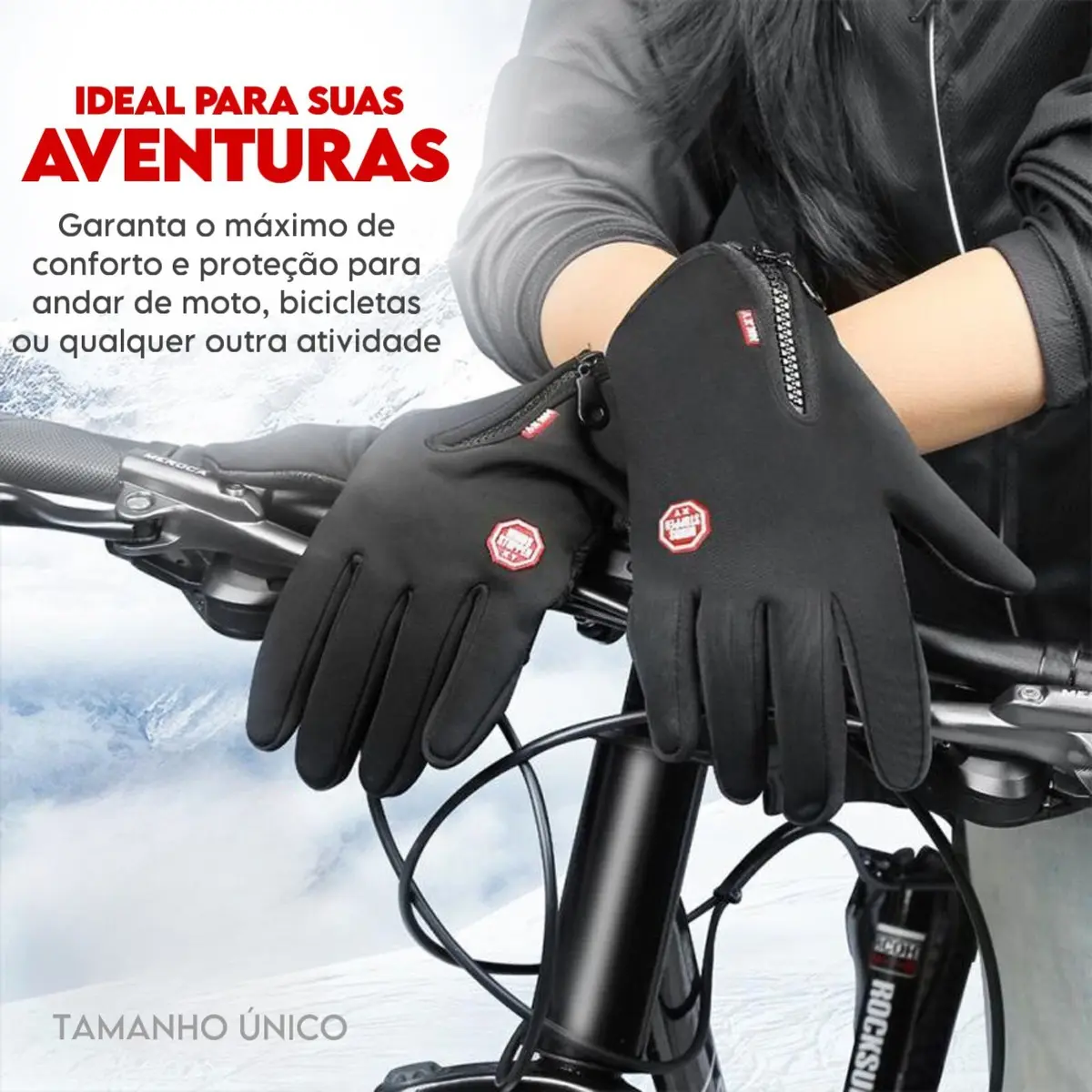Luva Moto Térmica Par Touch Screen Preta Imperm — foto 5