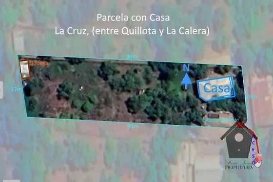 Parcela Con Casa En La Cruz, 5d 2b, 166/2404m2