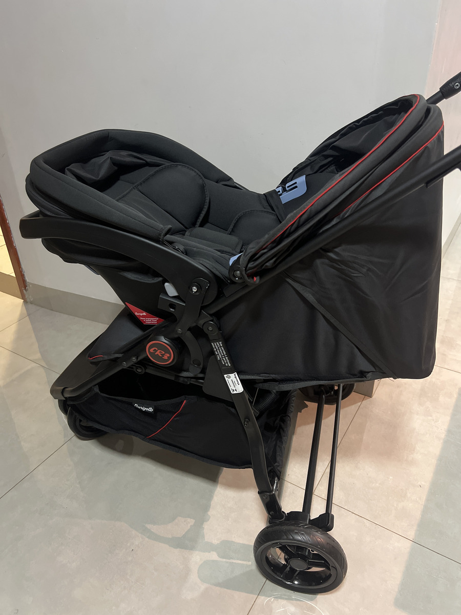 Carrinho de Bebe CR3 Gray Red Burigotto