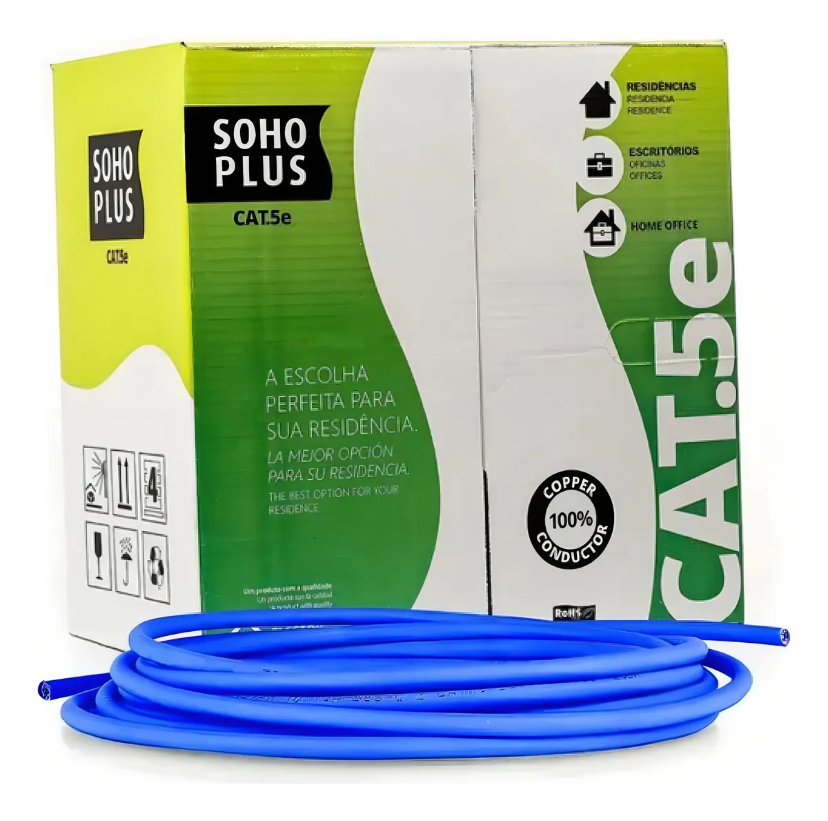 Cabo De Rede Sohoplus Furukawa Cat.5e U/utp 24awg 4p Az 305m