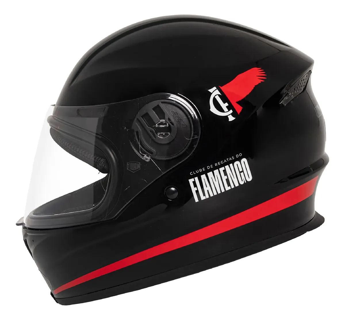 Capacete Moto Flamengo Masculino Fechado Joy23 Strike Preto